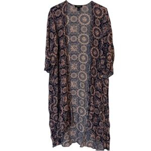 Torrid Blue and Pink Celestial Kimono 2 2X